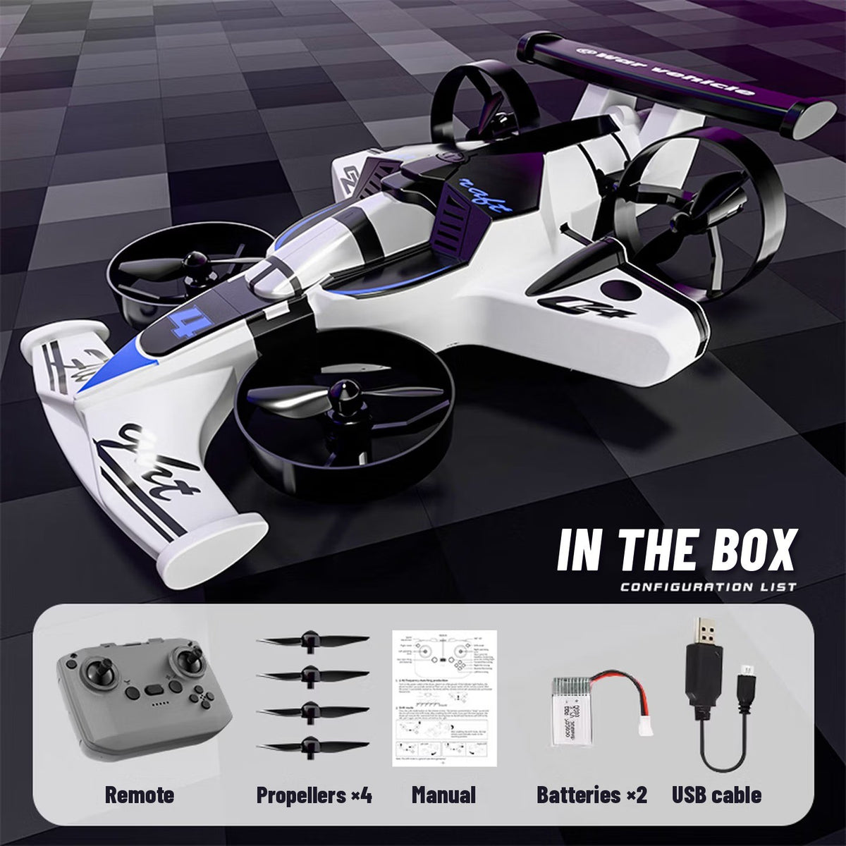 2-in-1 RC Drift Car & Flying Drone