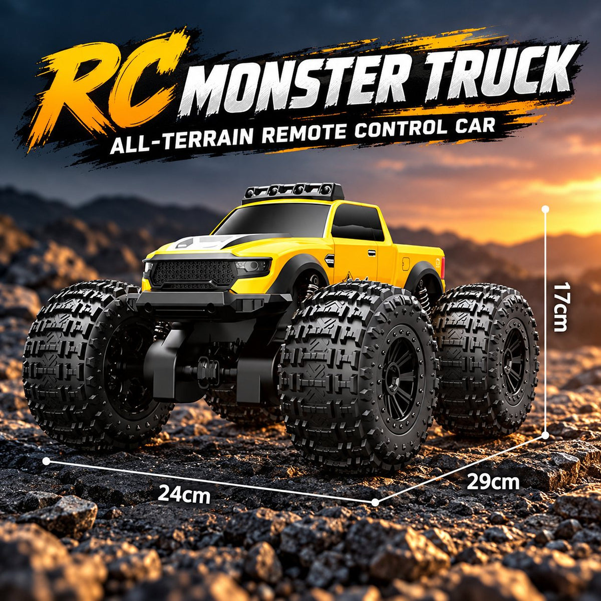 Amphibious RC Monster Truck with 360° Stunt Spins
