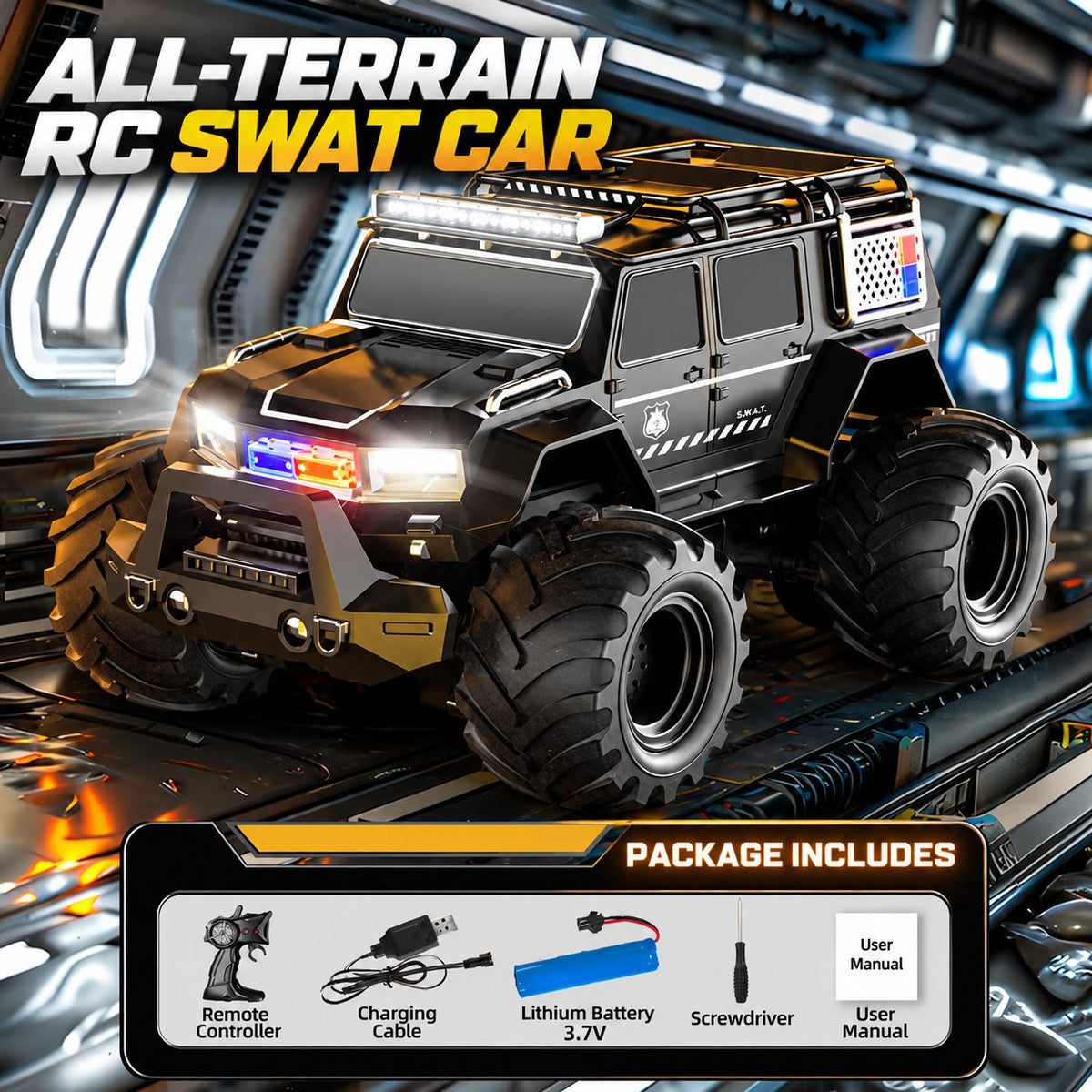 Amphibious RC SWAT Police Truck with Flashing Lights