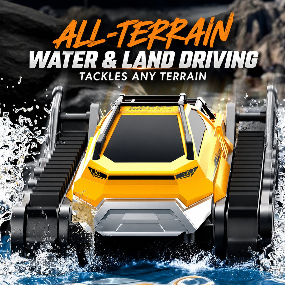 Amphibious Track Tank RC Car, Water & Land
