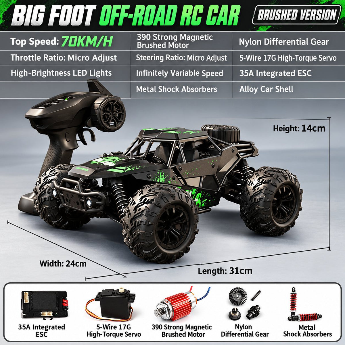 Dark Knight 70 km/h RC Off-Road Racer