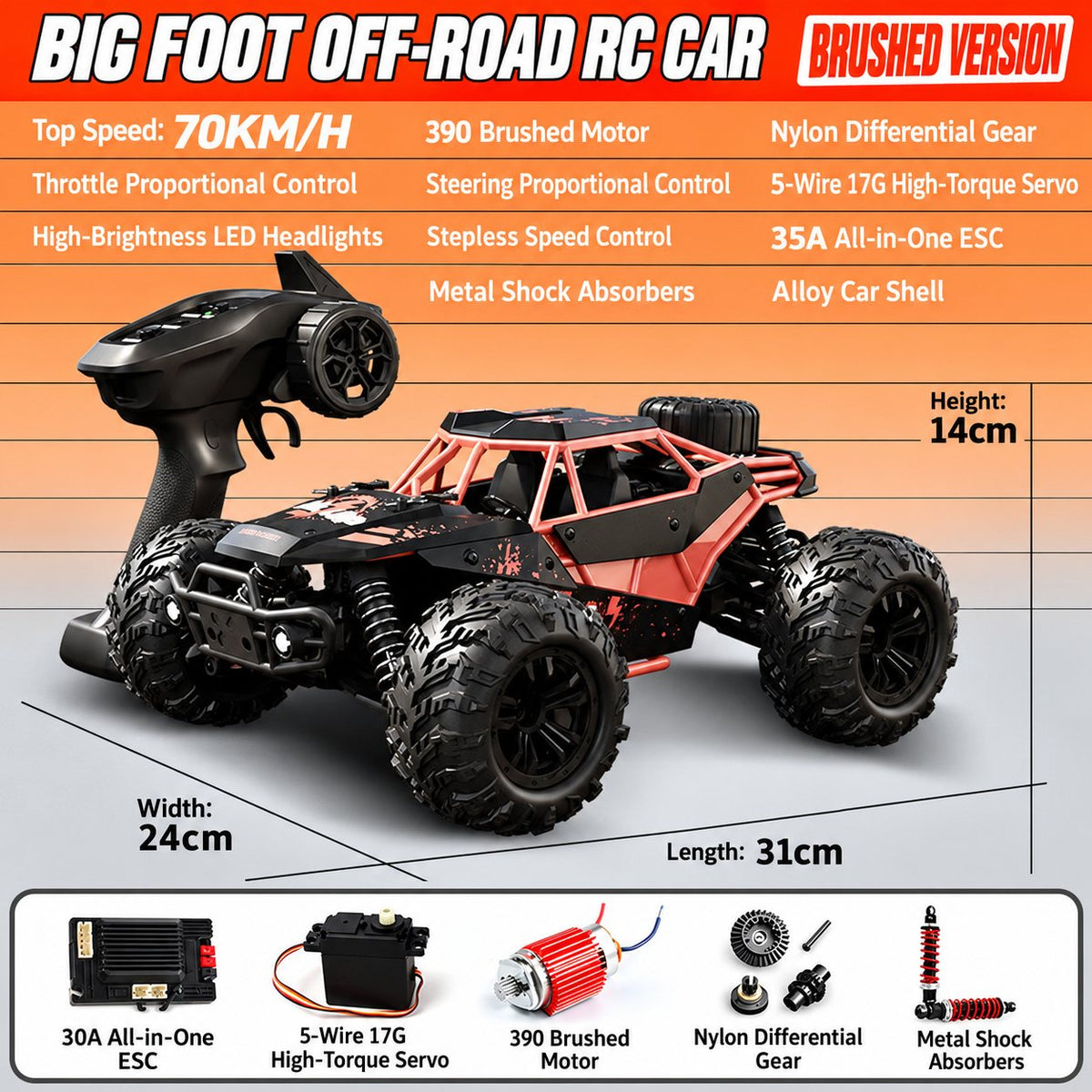 Dark Knight 70 km/h RC Off-Road Racer