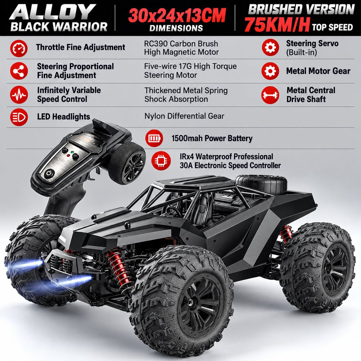 Pro Alloy High-Speed RC Off-Road Truck, 4WD
