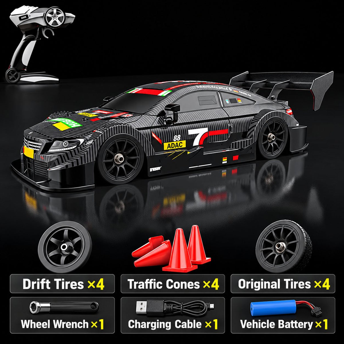 Pro Touring 4WD Drift RC Car, 1:16 Race & Drift