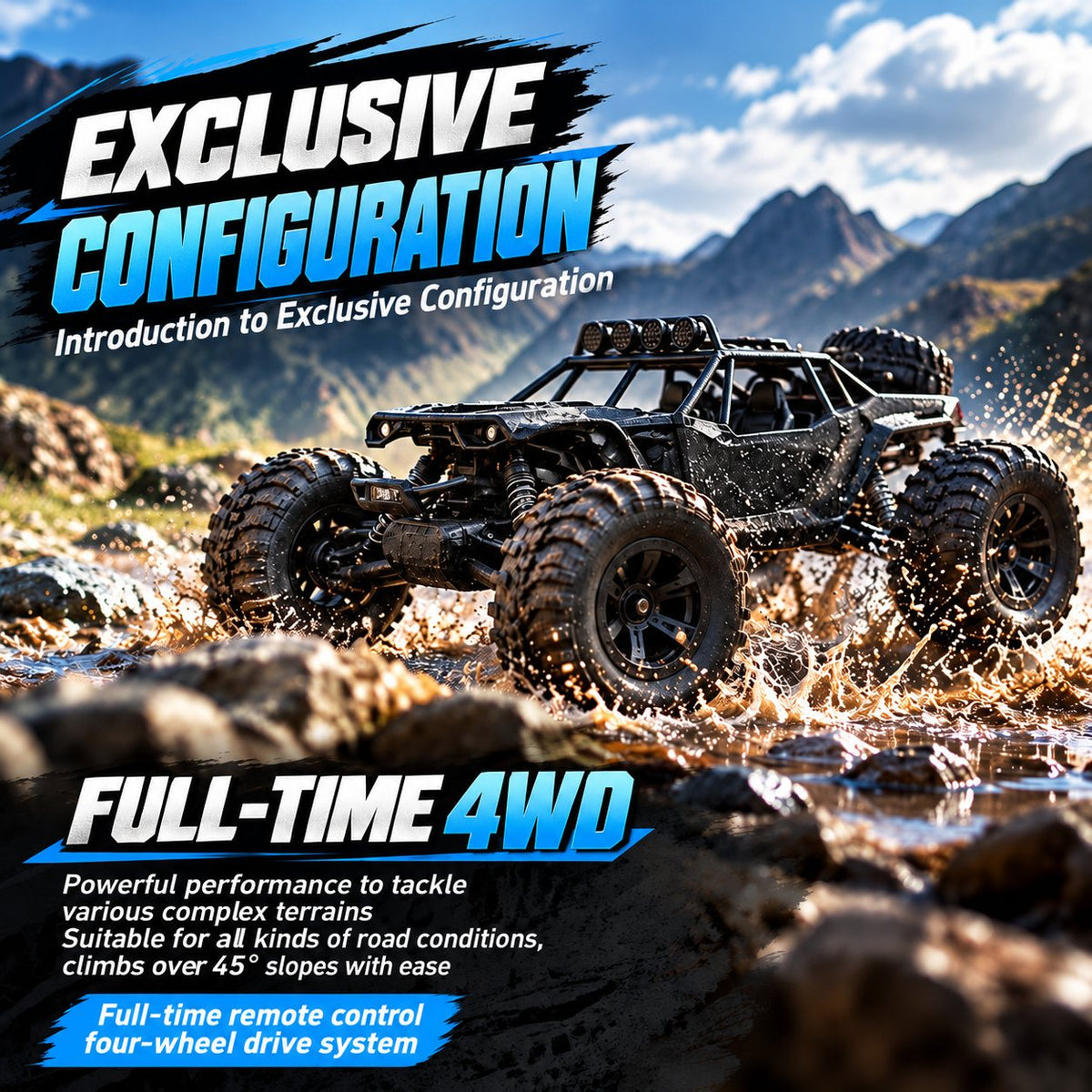 Velocity X Alloy 4WD RC Off-Road Car, up to 70 km/h