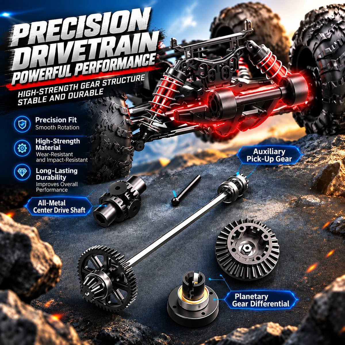Velocity X Alloy 4WD RC Off-Road Car, up to 70 km/h