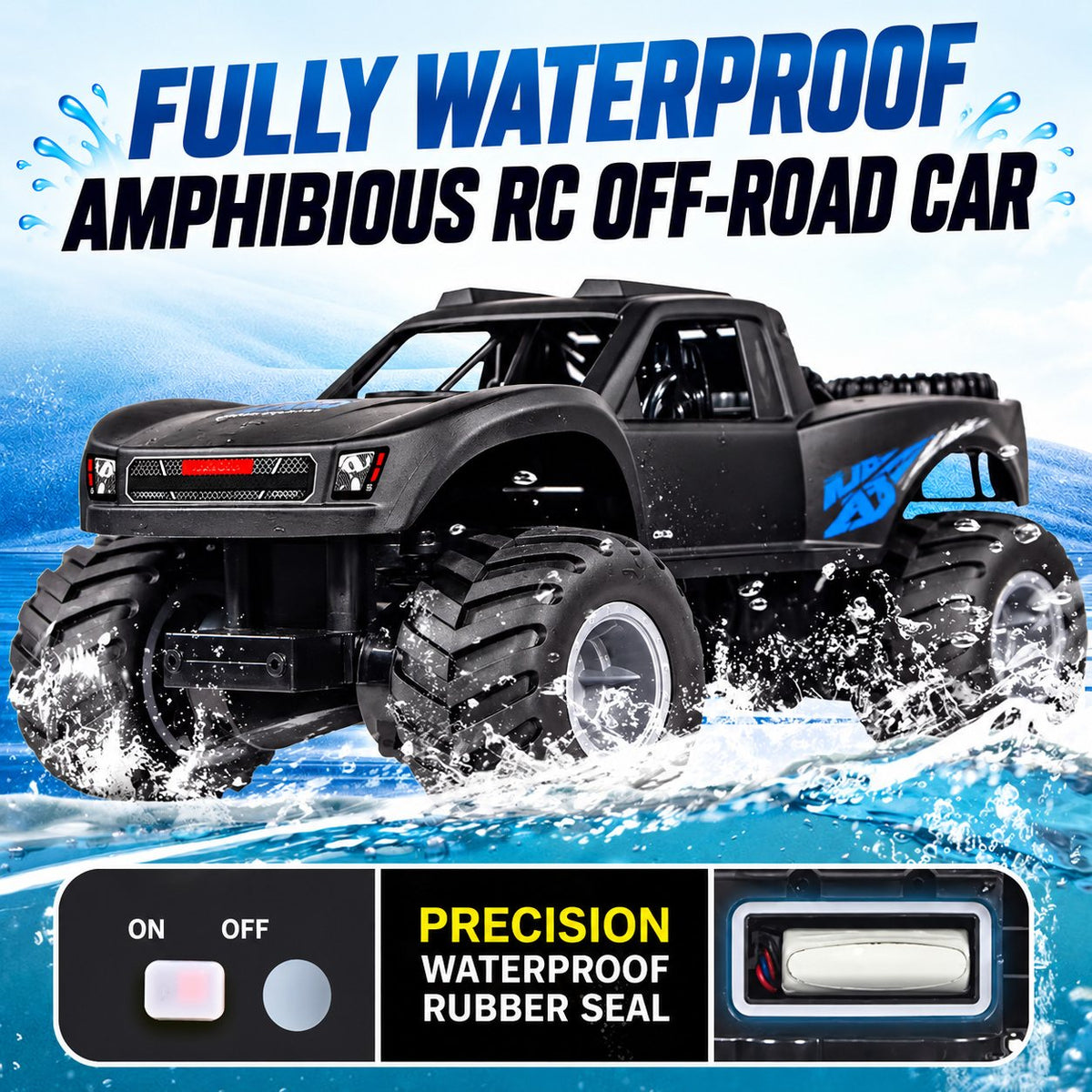 Waterproof Amphibious RC Off-Road Truck, 4WD