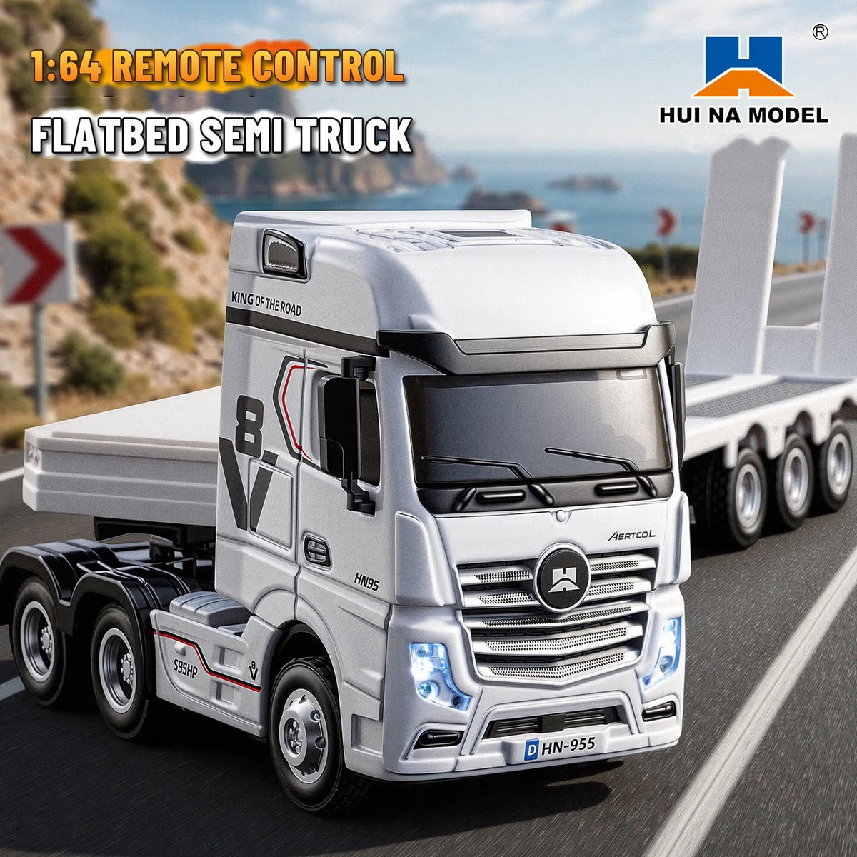 1:64 RC Flatbed Semi Truck with Detachable Trailer