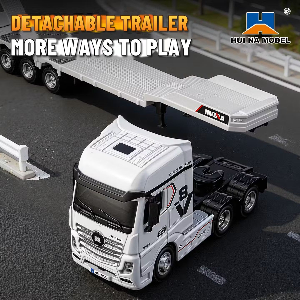 1:64 RC Flatbed Semi Truck with Detachable Trailer
