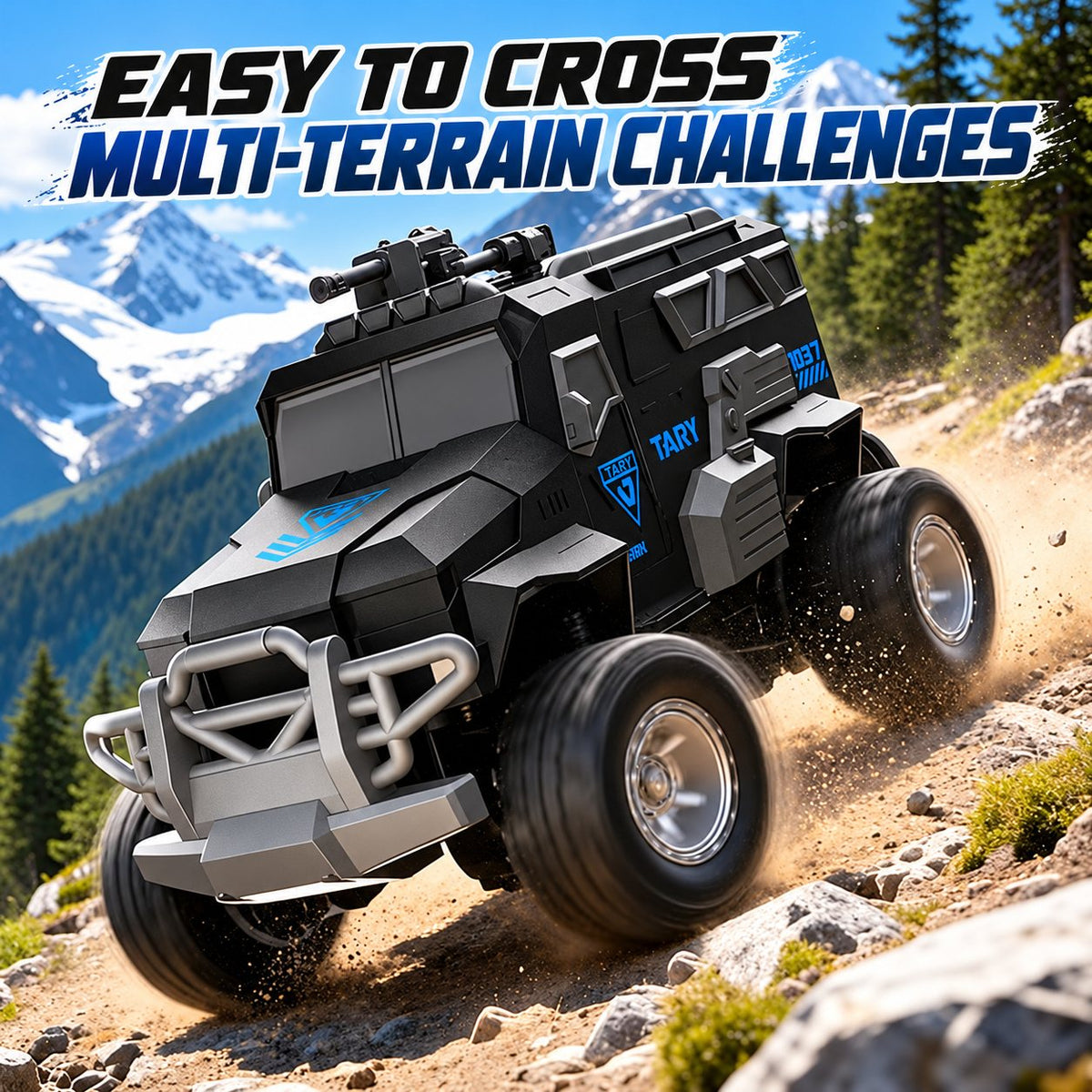 4WD Amphibious RC Armored Truck with Dual Propellers