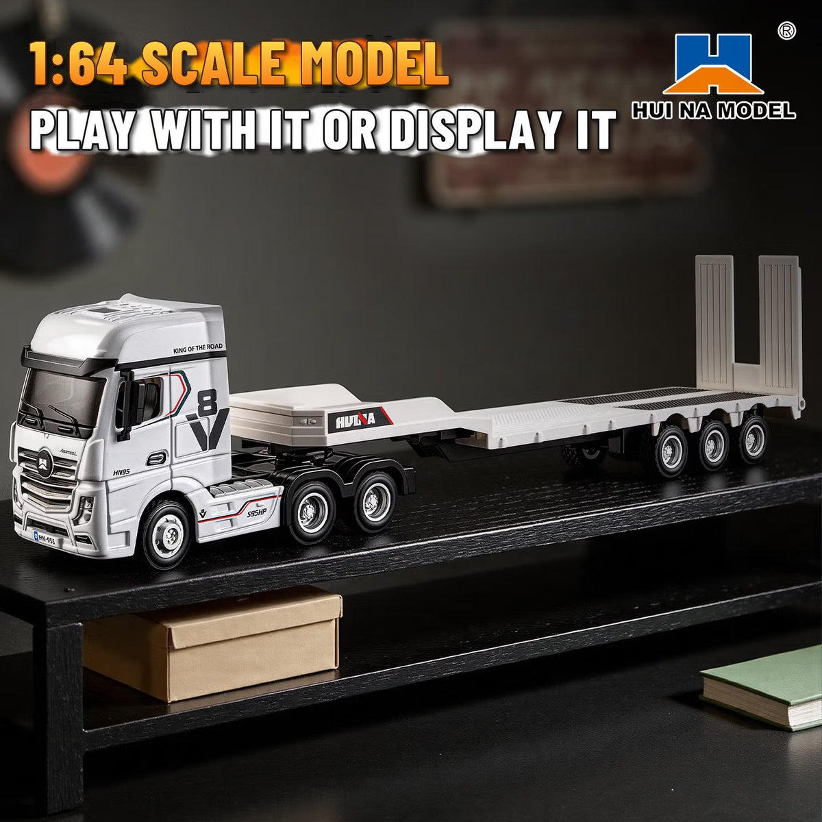 1:64 RC Flatbed Semi Truck with Detachable Trailer
