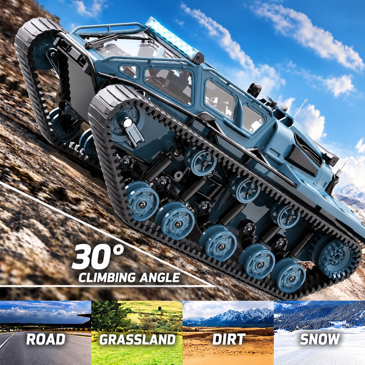 All-Terrain Dual-Track RC Crawler with Gull-Wing Doors