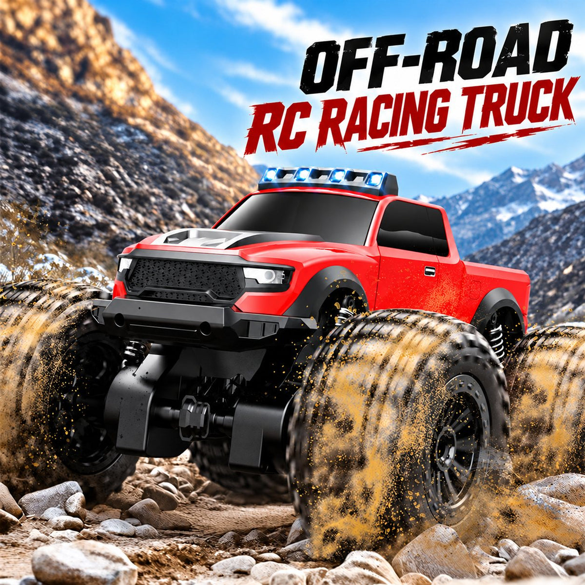 Amphibious RC Monster Truck with 360° Stunt Spins