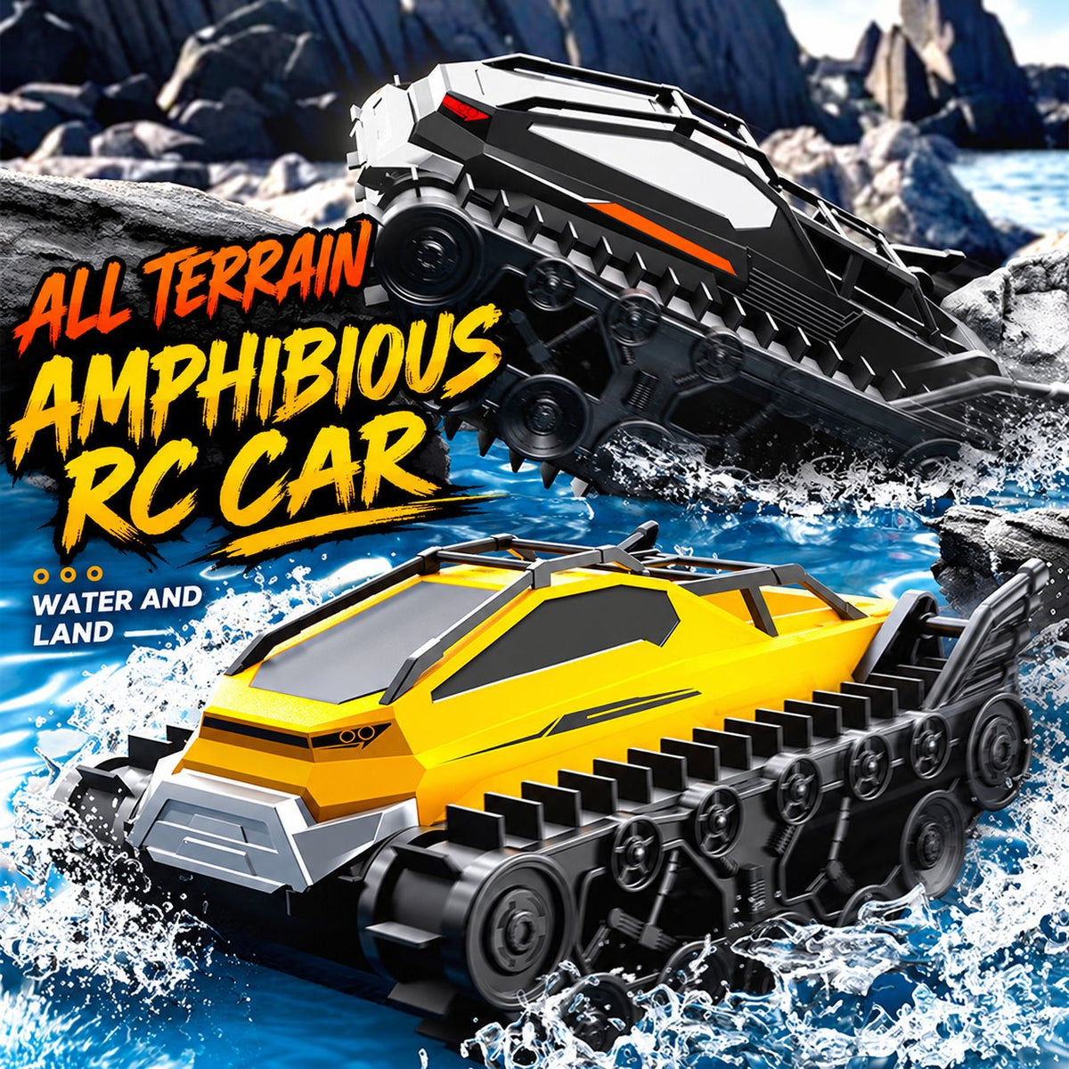 Amphibious Track Tank RC Car, Water & Land
