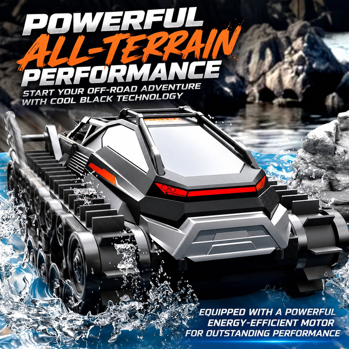 Amphibious Track Tank RC Car, Water & Land