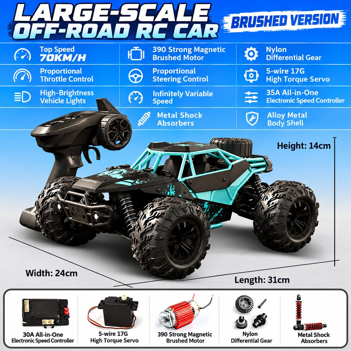 Dark Knight 70 km/h RC Off-Road Racer