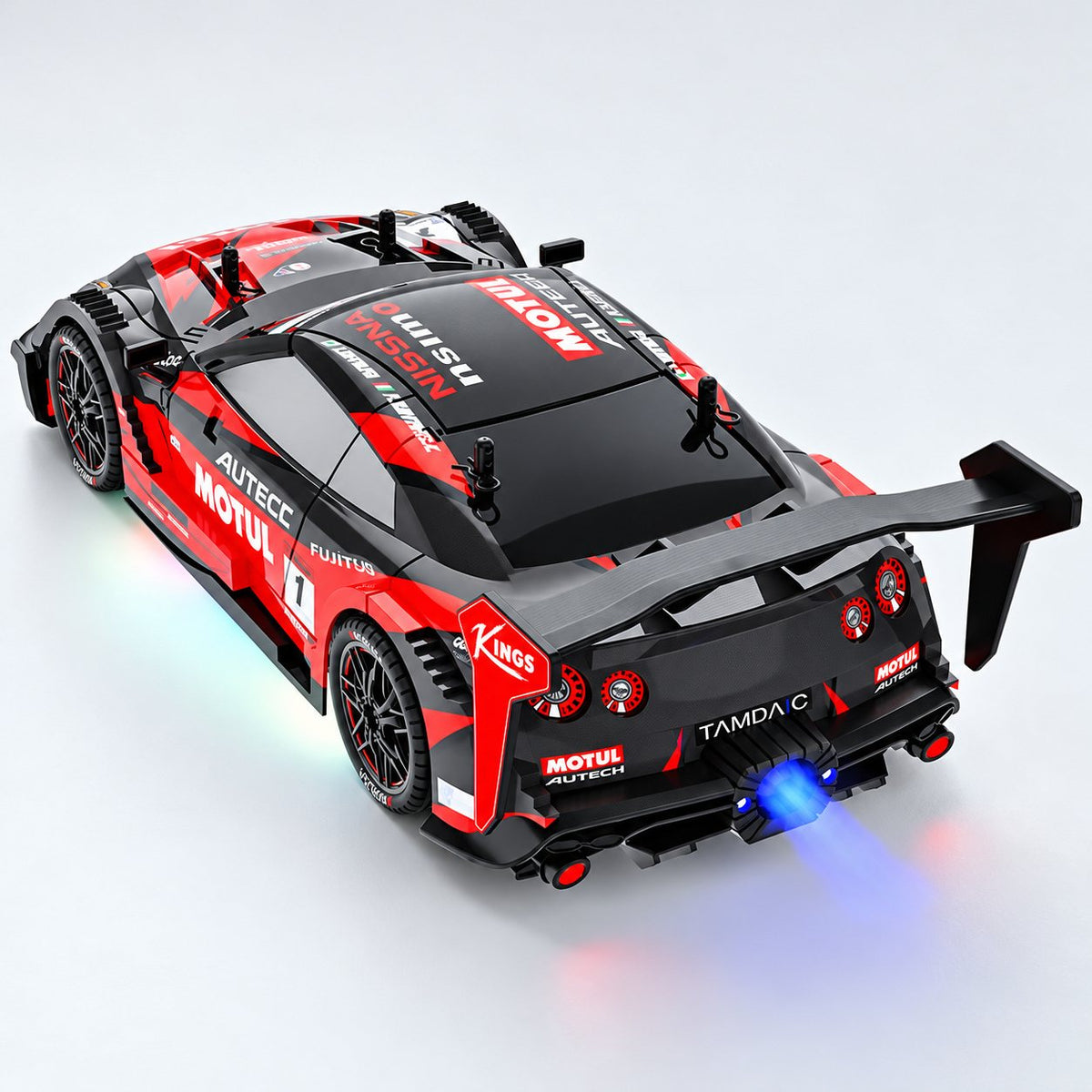 GT Drift RC Car with Smoke Exhaust & Underglow, 1:18 4WD