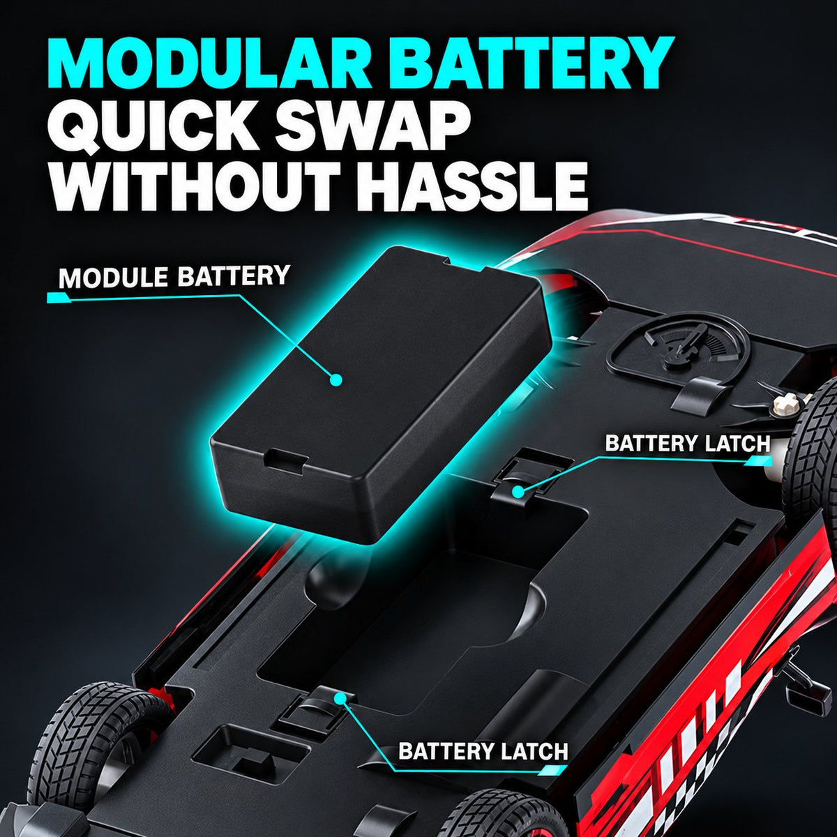 GT Drift RC Car with Smoke Exhaust & Underglow, 1:18 4WD