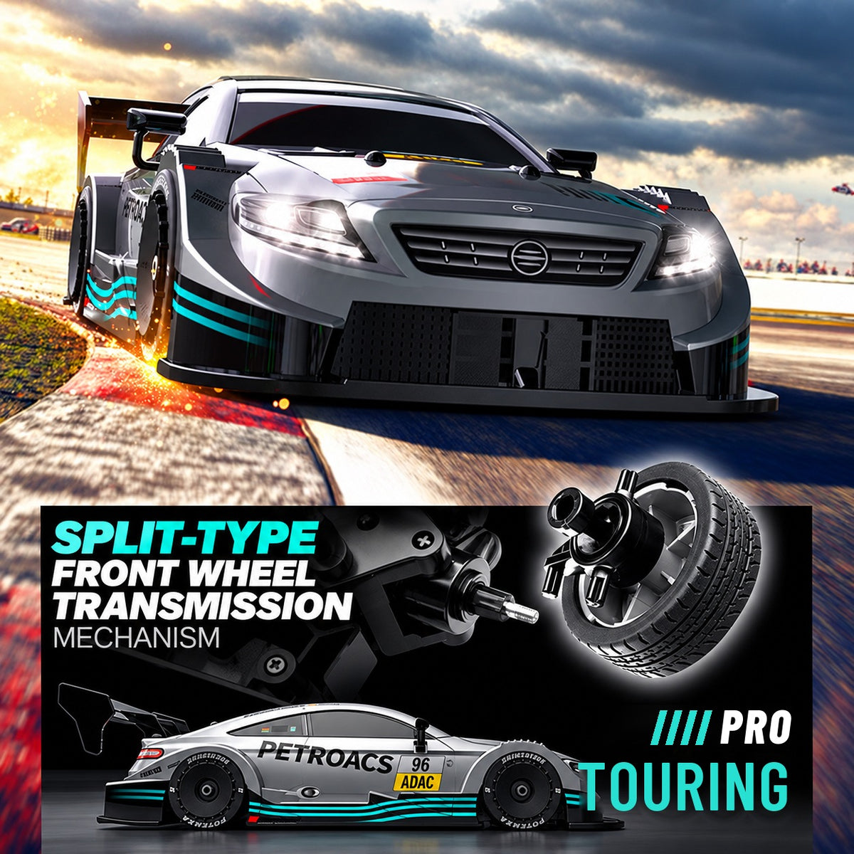 Pro Touring 4WD Drift RC Car, 1:16 Race & Drift