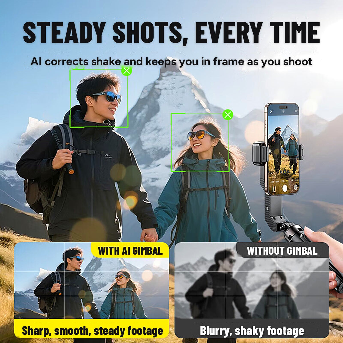 Q31 AI Gimbal Selfie Stick & Tripod with Fill Light