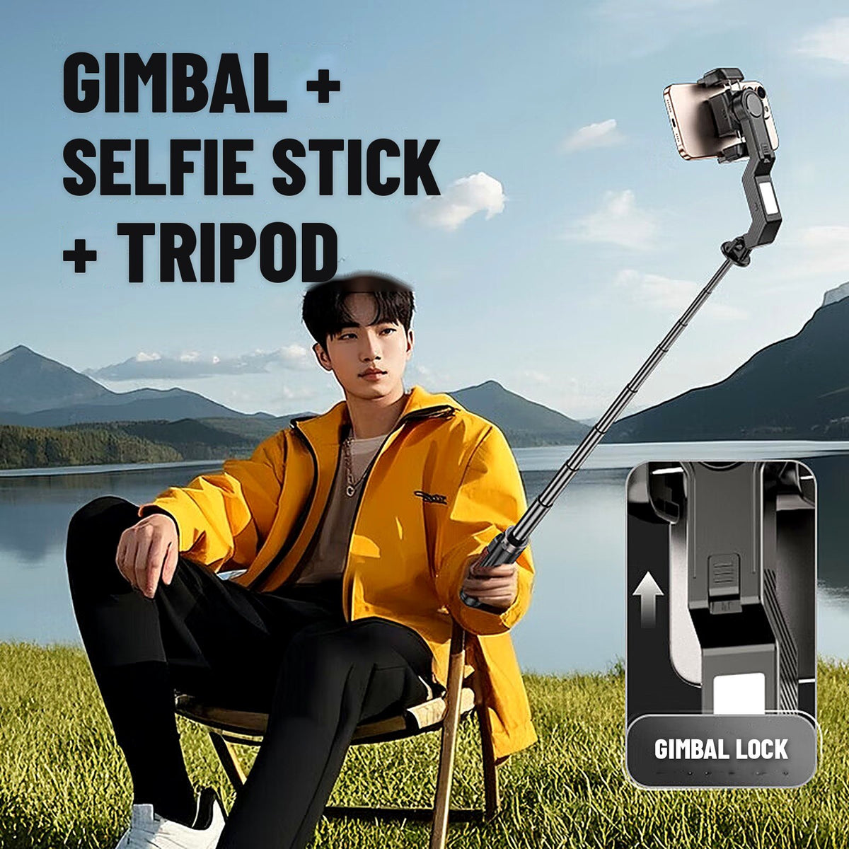 Q31 AI Gimbal Selfie Stick & Tripod with Fill Light
