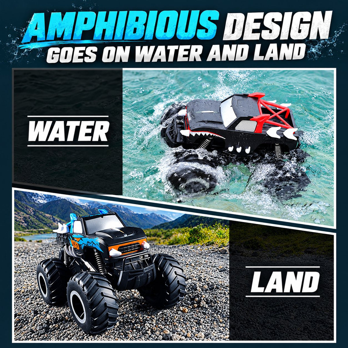 Shark Amphibious RC Stunt Monster Truck