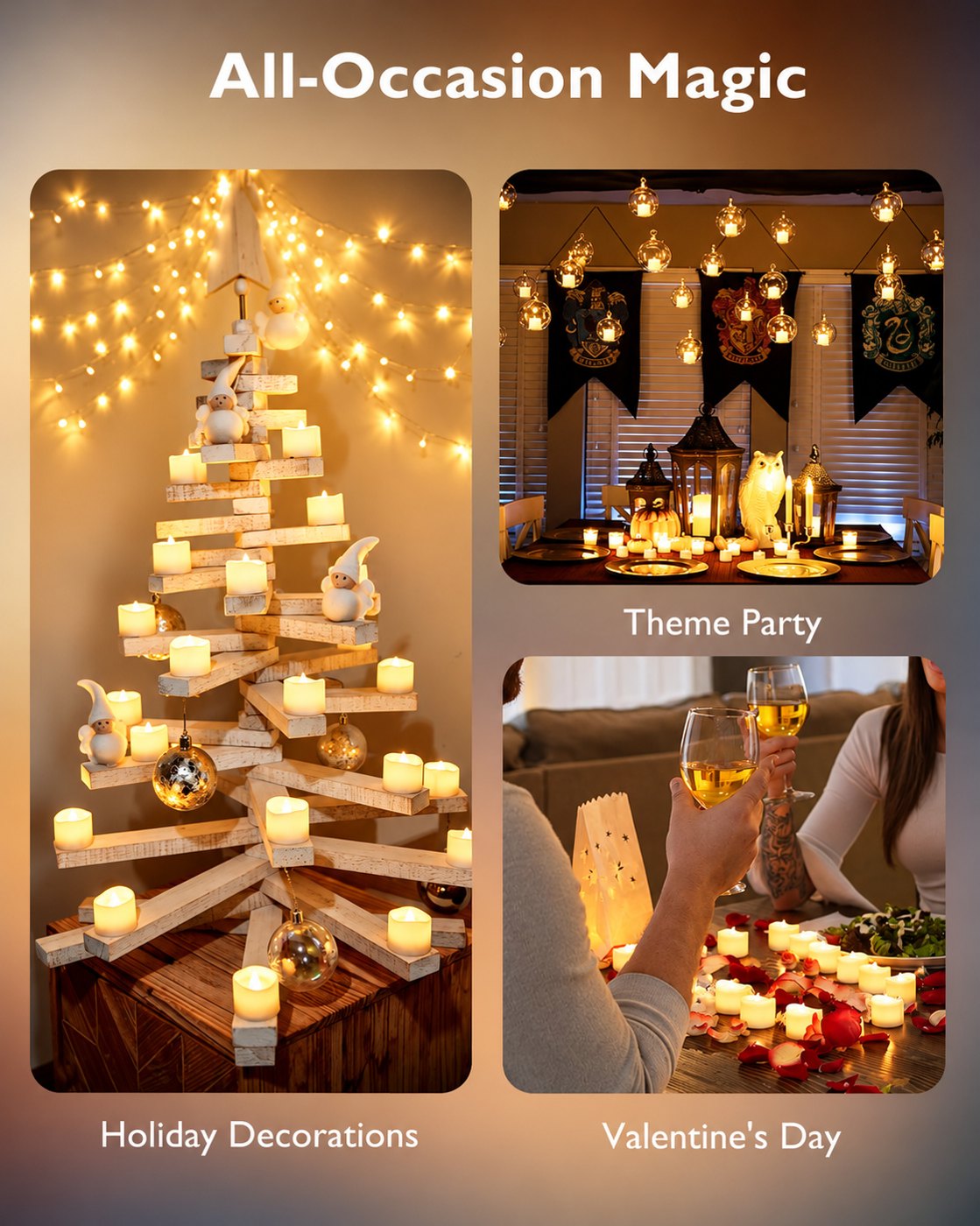 Flameless LED Tealight Candles, 24 Pack