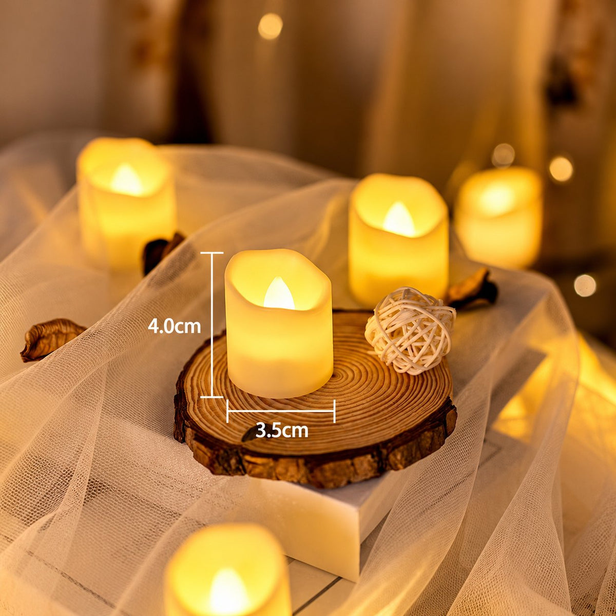Flameless LED Tealight Candles, 24 Pack