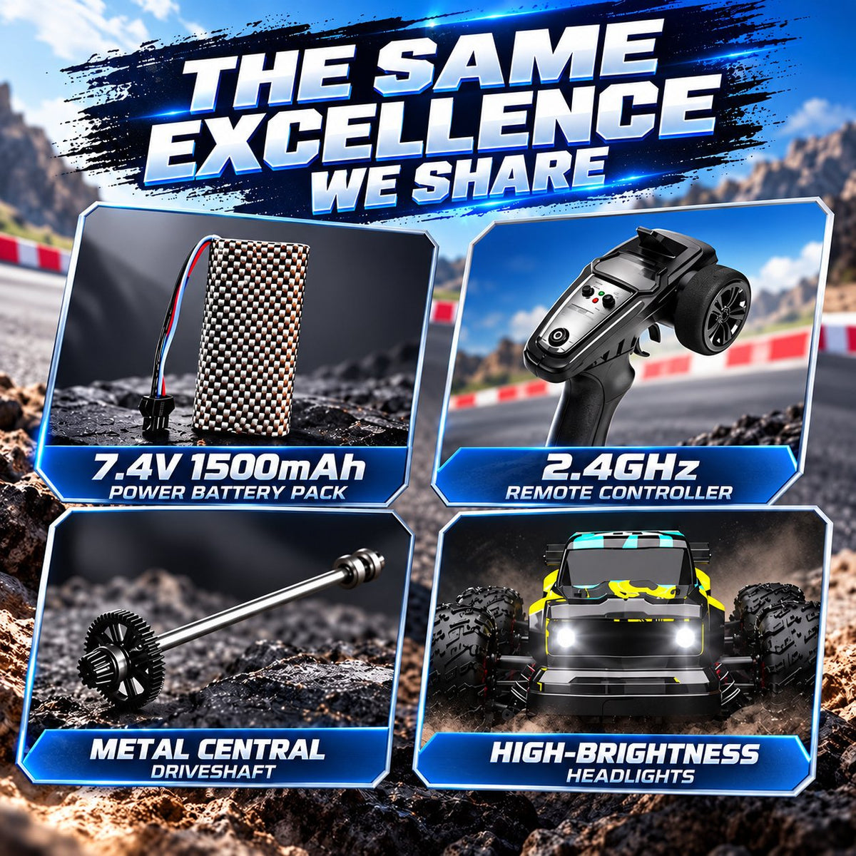 Velocity X Alloy 4WD RC Off-Road Car, up to 70 km/h