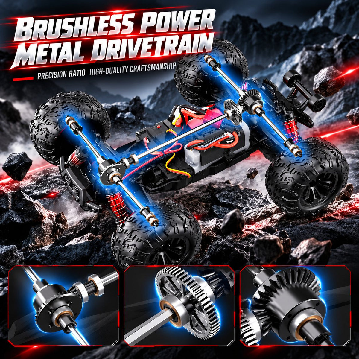 Velocity X Alloy 4WD RC Off-Road Car, up to 70 km/h
