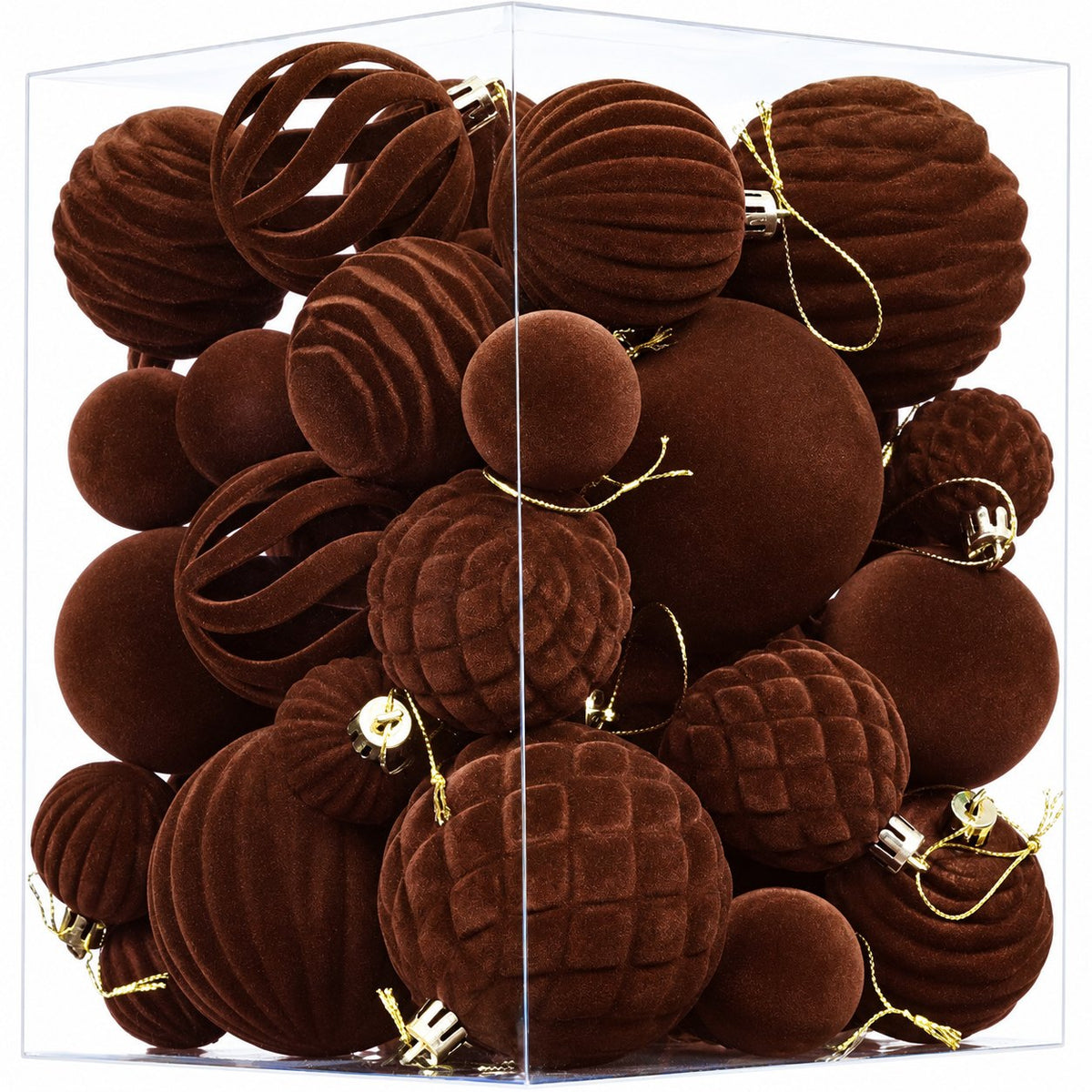 Velvet Christmas Ornaments Set, 43 Pieces