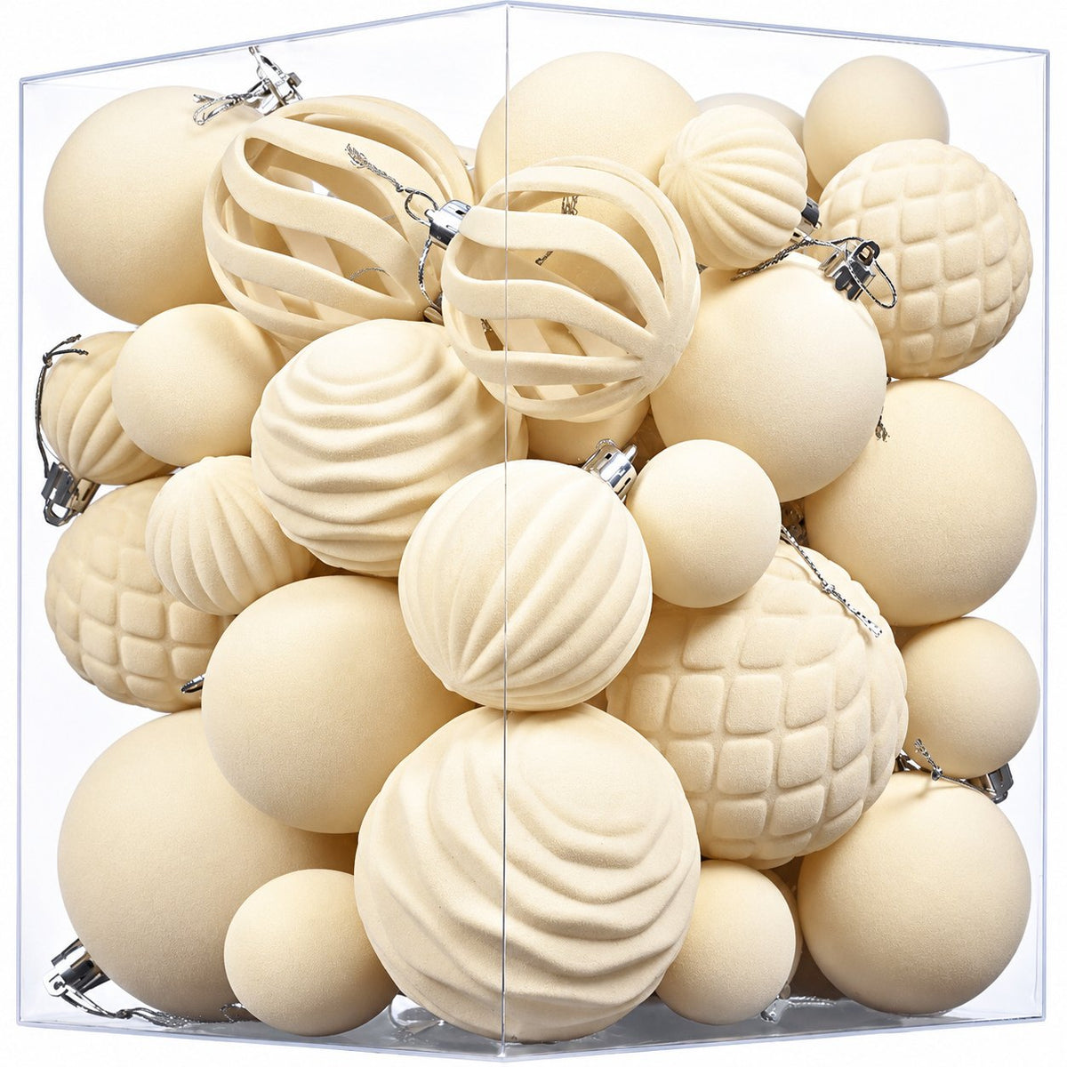 Velvet Christmas Ornaments Set, 43 Pieces