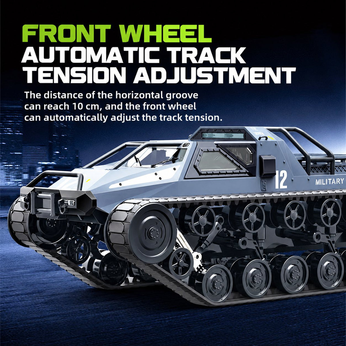 Wing-Door RC Tracked Crawler Tank, 360° Spin